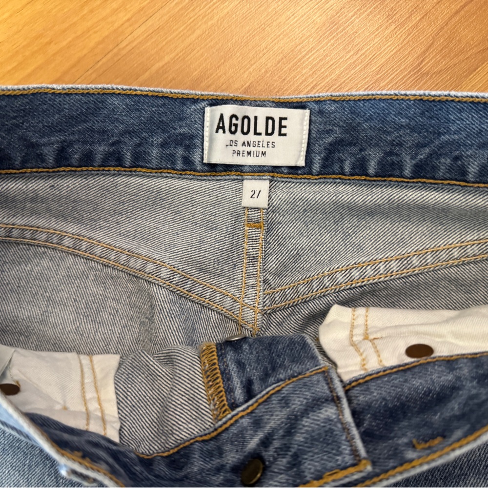 Agolde Riley High Rise Straight Crop Denim Jeans 27 - Picture 5 of 13